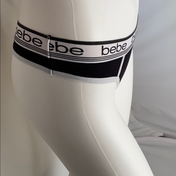 Bebe black and white logo thong panty M - Picture 2 of 10